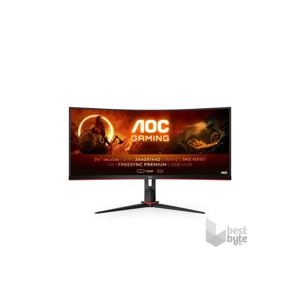 Aoc Cu G X Bk Uwqhd Hz Va Hdmi Dp Usb Velt Gamer Monitor Office Depot Pap R