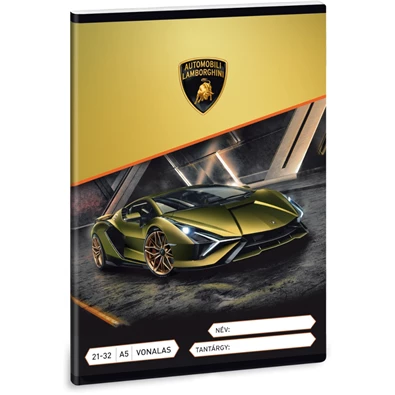 Ars Una Lamborghini A5 21-32 vonalas füzet
