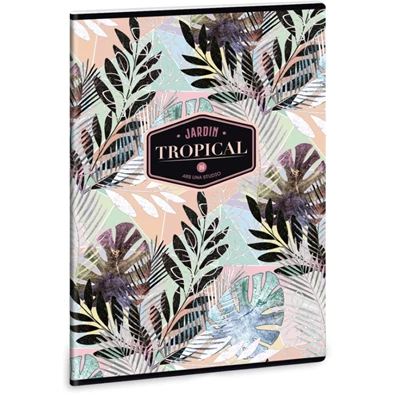 Ars Una Tropical Leaf A4 extra kapcsos kockás füzet