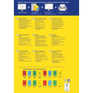 Avery 3450-10 70x37mm 240db-os zöld univerzális etikett