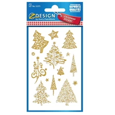Avery 52273 karácsonyi csillogó gyönyörű arany fenyőfák matrica