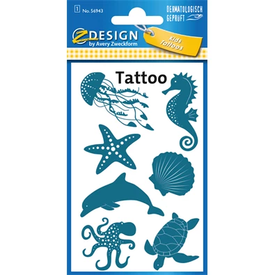 Avery 56943 1 ív tengeri világ tetoválás matrica