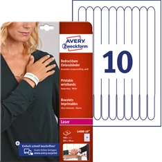 Avery L4000-10 265x18mm nyomtatható 10db-os fehér karszalag