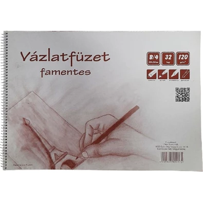 B4 famentes vázlatfüzet