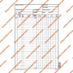 B.12-152 A4 álló "Raktári nyilvántartó lap (fejlap) nagy" nyomtatvány