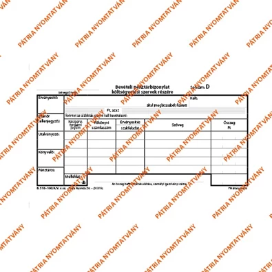 B.318-100/A/V 25x3 "Bevételi pénztárbizonylat nyugtával" nyomtatvány