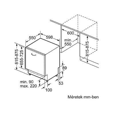 Bosch SMV2HVX02E beépíthető mosogatógép