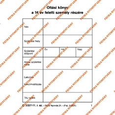 C.3337-11 "Védőoltási könyv 14 év feletti személy részére" nyomtatvány