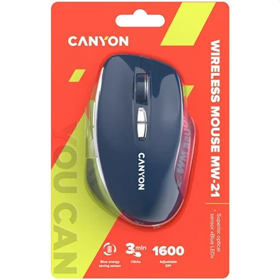 Canyon MW-21 BlueLED optikai vezeték nélküli egér kék