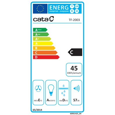 Cata TF-2003/60 LED fekete üveg teleszkópos páraelszívó