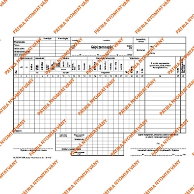 D.7570-110 A4 25x3lap fekvő "Gépüzemnapló" nyomtatvány