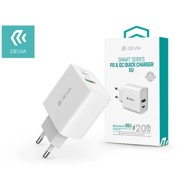 Devia ST346576 20W USB/Type-C fehér hálózati gyorstöltő adapter