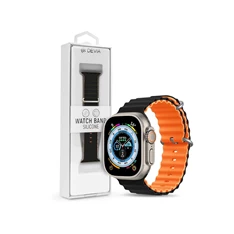 Devia ST381591 Apple Watch 38/40/41mm fekete/narancs szilikon sport szíj