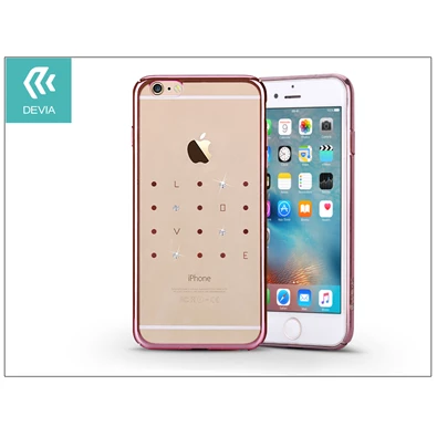 Devia ST976200 Apple iPhone 6 Plus/6S Plus hátlap kristály díszitéssel - Devia Crystal Love - rose pink