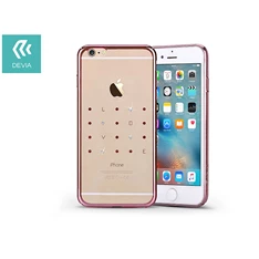 Devia ST976200 Apple iPhone 6 Plus/6S Plus hátlap kristály díszitéssel - Devia Crystal Love - rose pink