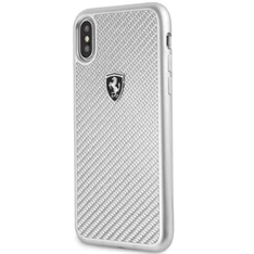 Ferrari Heritage iPhone X/XS ezüst kemény/valódi karbon tok