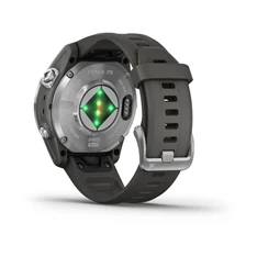 Garmin Fenix 7S Pro Solar, ezüst, grafitszürke szilikon szíjjal okosóra