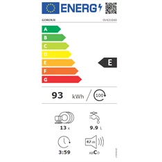 Gorenje GV631E60 beépíthető mosogatógép