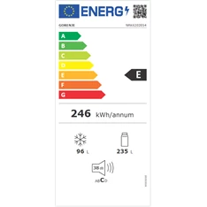 Gorenje NRK6202ES4 alulfagyasztós hűtőszekrény