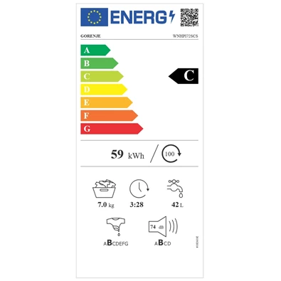 Gorenje WNHPI72SCS keskeny elöltöltős mosógép