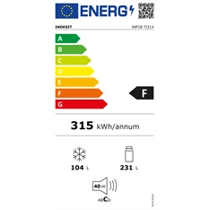 Indesit INFC8 TI21X alulfagyasztós hűtőszekrény