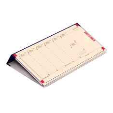 Kalendart 2024-es C050 jegyzettömbös fekvő kék sárga papíros asztali naptár