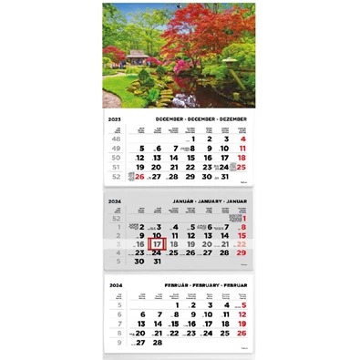 Kalendart 2024-es T074 3 tömb kert mintás speditőrnaptár