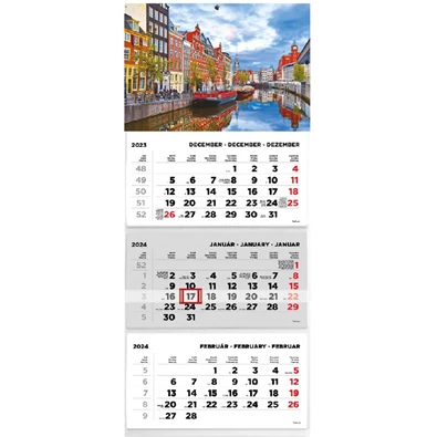 Kalendart 2024-es T074 3 tömb város mintás speditőrnaptár