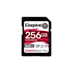 Kingston 256GB SD Canvas React Plus (SDXC Class 10 UHS-II U3) (SDR2/256GB) memóriakártya