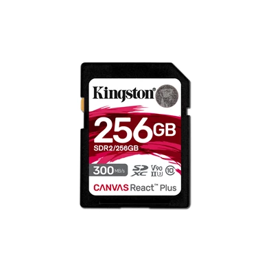 Kingston 256GB SD Canvas React Plus (SDXC Class 10 UHS-II U3) (SDR2/256GB) memóriakártya