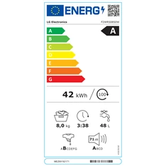 LG F2WR508S0W keskeny 8 kg elöltöltős mosógép