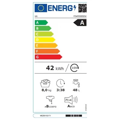 LG F2WR508S0W keskeny elöltöltős mosógép