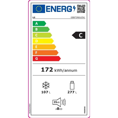 LG GBB72NSUCN1 alulfagyasztós hűtőszekrény