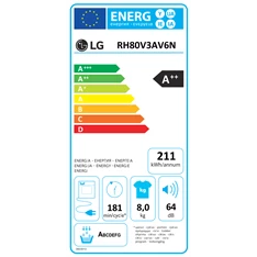 LG RH80V3AV6N 8 kg hőszivattyús szárítógép