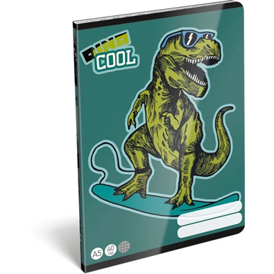 Lizzy Dino Cool 22969299 FSC A5 40 lapos tűzött kockás füzet