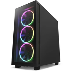 NZXT H7 Elite 2023 Fekete (Táp nélküli) ablakos ATX ház