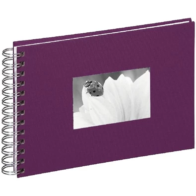 Pagna 24x17cm fehér lapos spirálos lila fotóalbum