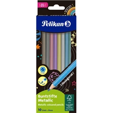 Pelikán Metallic  hatszögletű 10db-os színes ceruza készlet