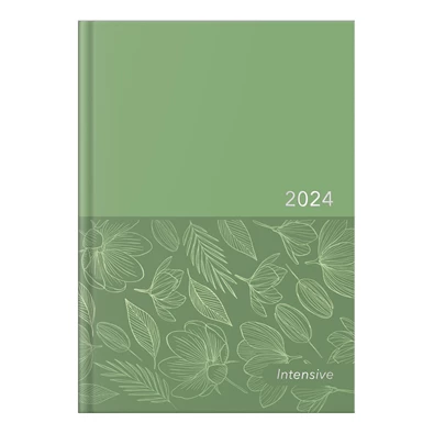 PerioD Intensive 2024-es A5 napi beosztású zöld lakk papír határidőnapló