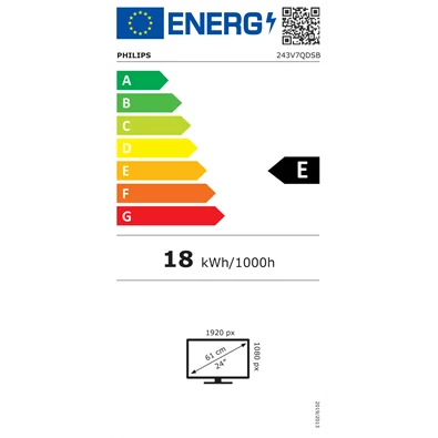 Philips 23,8" 243V7QDSB FHD IPS VGA/DVI/HDMI monitor