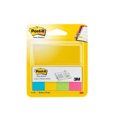 Post-it 670-4U 20×38mm 4×50db színes jelölőlap