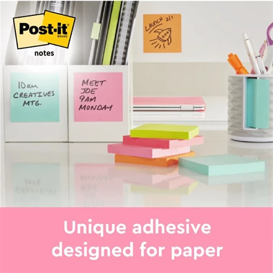 Post-it 6720YG 76x63mm 2x75lap bliszteres öntapadós színes jegyzettömb