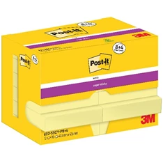 Post-it Super Sticky 622-SSCY 47,6x47,6mm 90lapos 8+4 tömb kanárisárga öntapadós jegyzettömb