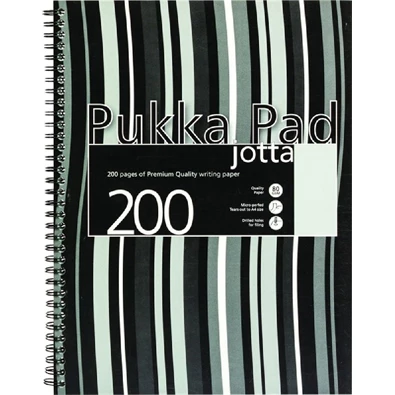 Pukka Pad  Jotta Pad A5 PP 200 oldalas fekete csíkos vonalas spirálfüzet