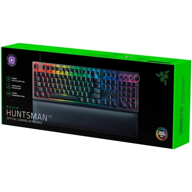 Razer Huntsman V2 (Purple Switch) US RGB fekete gamer billentyűzet
