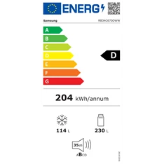 Samsung RB34C670DWW/EF alulfagyasztós hűtőszekrény