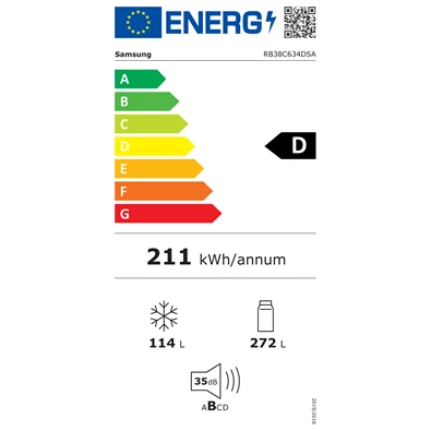 Samsung RB38C634DSA/EF alulfagyasztós hűtőszekrény