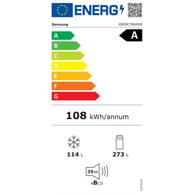 Samsung RB38C7B6AS9/EF alulfagyasztós hűtőszekrény