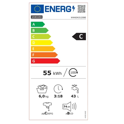 Samsung WW60A3120BE/LE elöltöltős mosógép