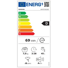 Samsung WW70T4020EE/LE elöltöltős mosógép